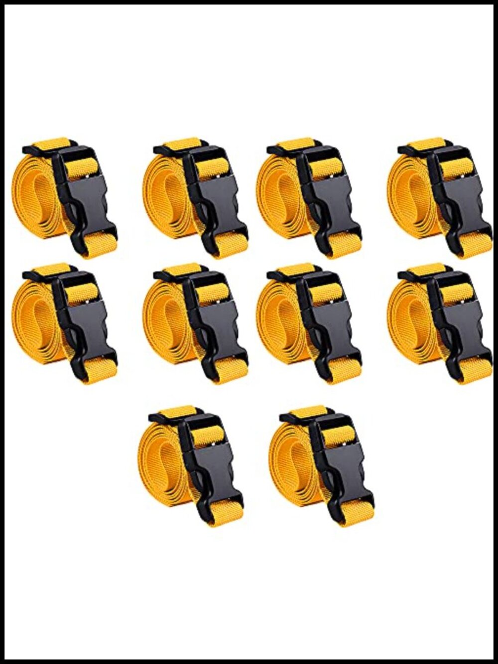 10 Pack Luggage Straps 1" Wide 40" Long Adjustable Plastic Buckle Travel
